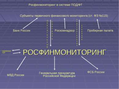 РОСФИНМОНИТОРИНГ Банк России Роскомнадзор Пробирная палата Субъекты первичног...