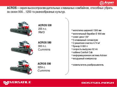 TORUM 740 ACROS 580 300 л.с. Cummins ACROS – серия высокопроизводительных кла...