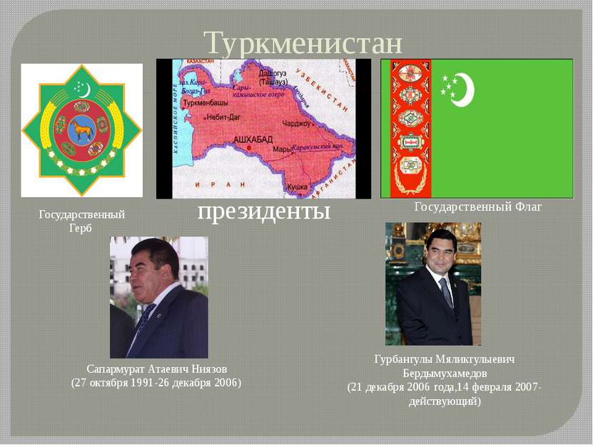 Туркменистан Государственный Герб Государственный Флаг президенты Гурбангулы ...