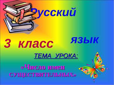 Русский язык 3 класс ТЕМА УРОКА: «Число имен СУЩЕСТВИТЕЛЬНЫХ»