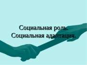 Социальная роль. Социальная адаптация