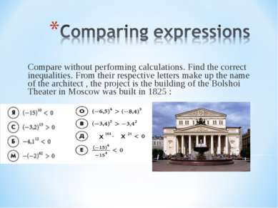 Compare without performing calculations. Find the correct inequalities. From ...