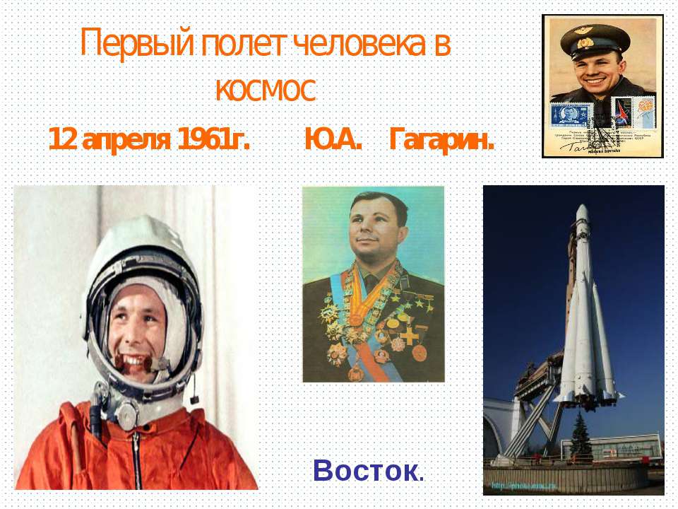 12 апреля первый полет человека в космос. Первый полет человека в космос. 1961 Первый полет человека в космос. Первый полет человека. Восток Гагарин.
