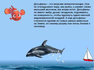 Дельфины – это морские млекопитающие. Они не откладывают икру, как рыбы, а ко...