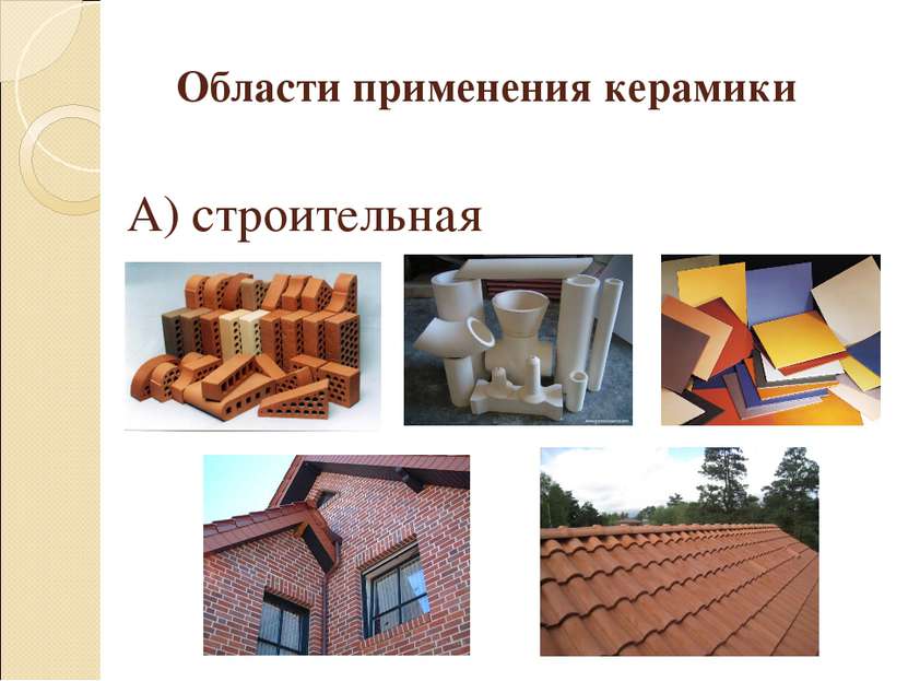 Области применения керамики А) строительная