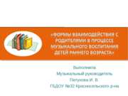 Формы взаимодействия с родителями в процессе музыкального воспитания детей ра...