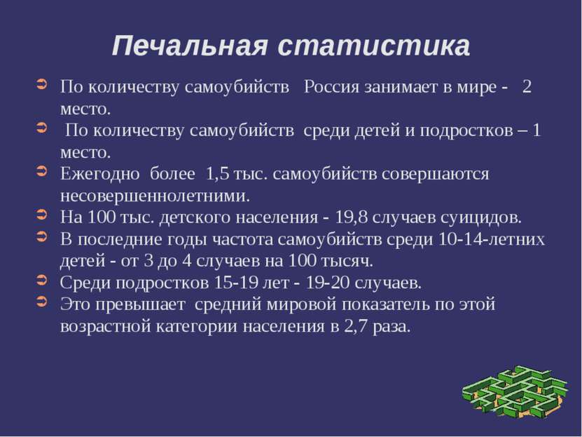 Печальная статистика По количеству самоубийств Россия занимает в мире - 2 мес...