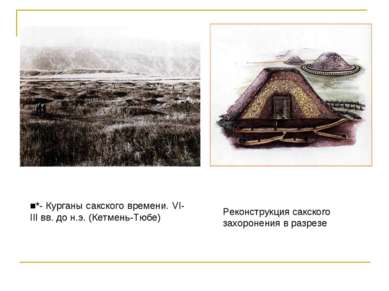 ■*- Курганы сакского времени. VI-III вв. до н.э. (Кетмень-Тюбе) Реконструкция...