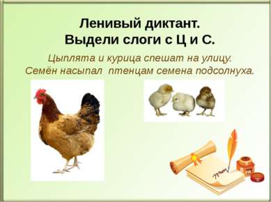 Цыплята и курица спешат на улицу. Семён насыпал птенцам семена подсолнуха. Ле...