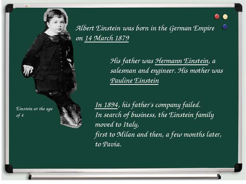 Albert Einstein was born in the German Empire on 14 March 1879 Einstein at th...
