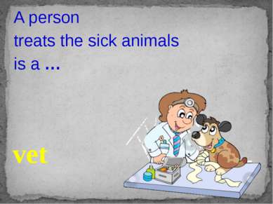 A person treats the sick animals is a … vet