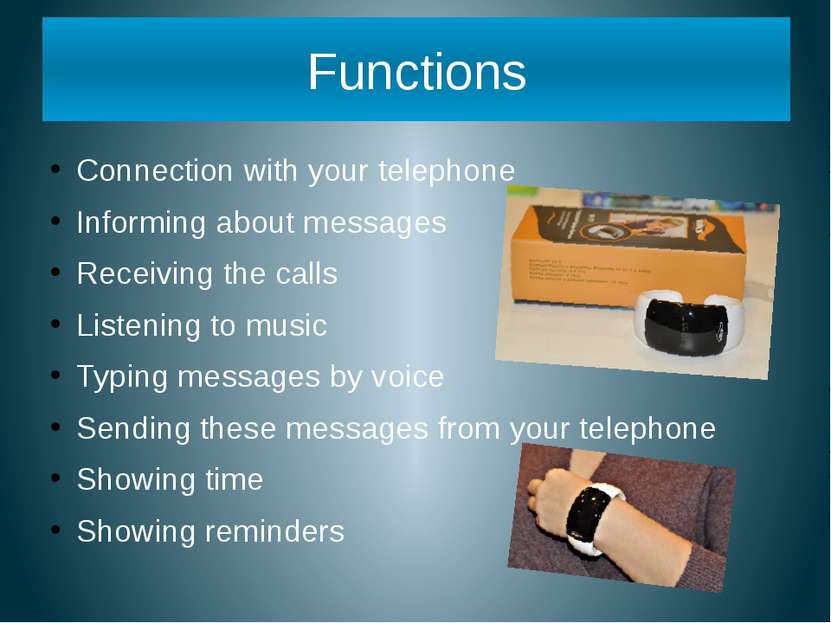Connection with your telephone Informing about messages Receiving the calls L...