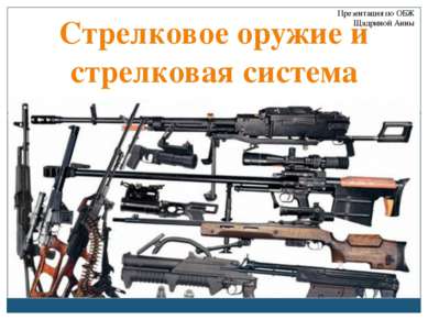 Стрелковое оружие и стрелковая система Презентация по ОБЖ Щадриной Анны