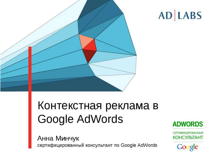 Контекстная реклама в Google AdWords Анна Минчук cертифицированный консультан...