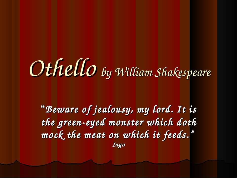 jealousy in othello