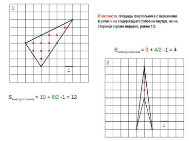 В частности, площадь треугольника с вершинами в узлах и не содержащего узлов ...