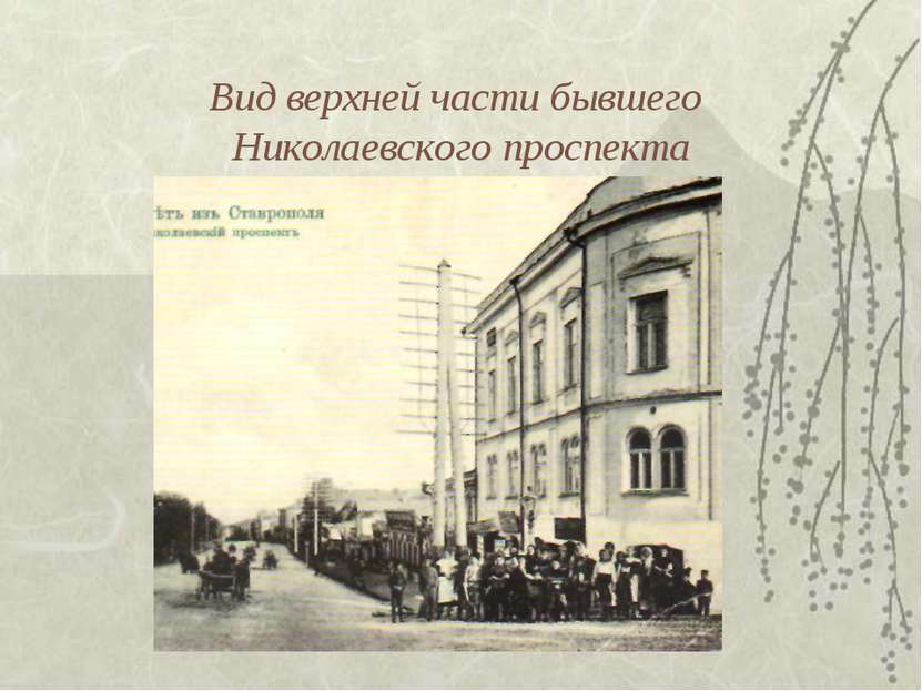 Вид верхней части бывшего Николаевского проспекта