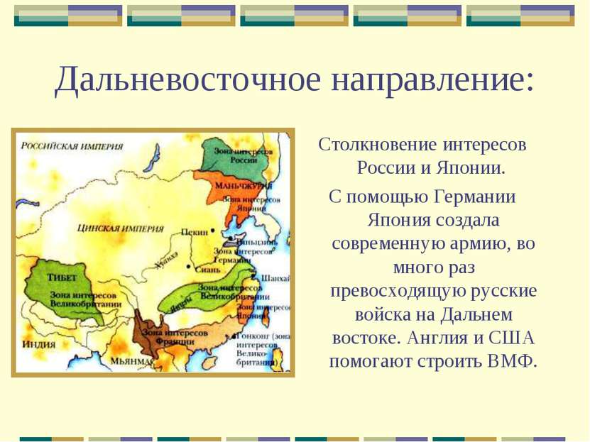 Дальневосточное направление: Столкновение интересов России и Японии. С помощь...