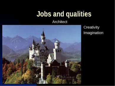 Jobs and qualities Architect Creativity Imagination