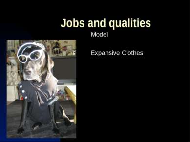 Jobs and qualities Model Expansive Clothes