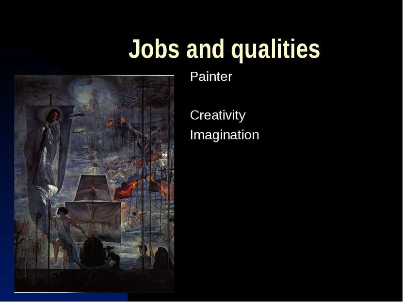 Jobs and qualities Painter Creativity Imagination