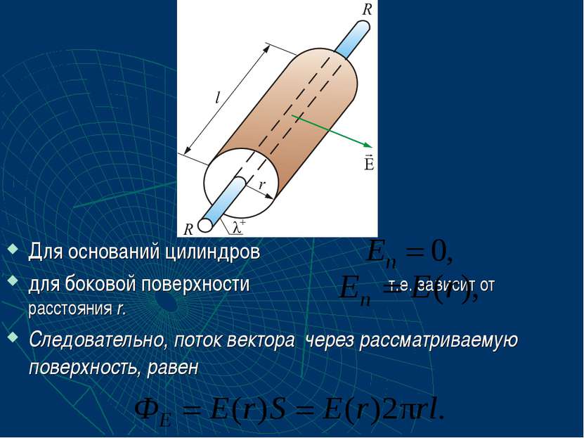 Для оснований цилиндров для боковой поверхности т.е. зависит от расстояния r....