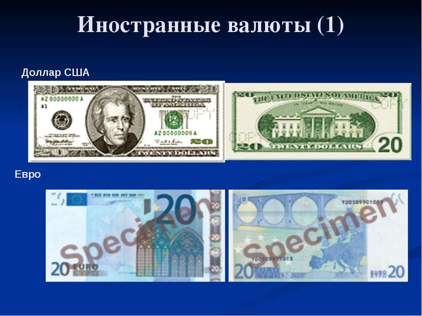 Глава 5. Экономика мира 33. Обменные курсы валют Иностранные валюты (1) Долла...