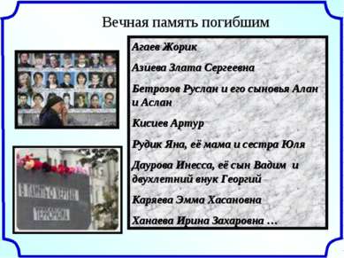 Вечная память погибшим Агаев Жорик Азиева Злата Сергеевна Бетрозов Руслан и е...
