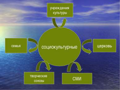 социокультурные семья церковь творческие союзы учреждения культуры СМИ