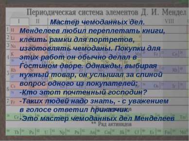 Мастер чемоданных дел. Менделеев любил переплетать книги, клеить рамки для по...