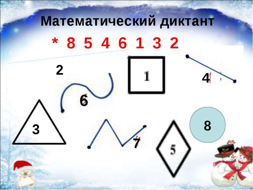 3 6 4 3 2 8 * 8 5 4 6 1 3 2 Математический диктант 7
