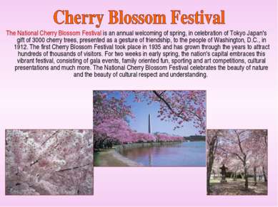 The National Cherry Blossom Festival is an annual welcoming of spring, in cel...