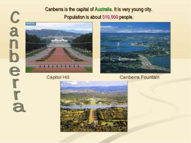 Canberra is the capital of Australia. It is very young city. Population is ab...