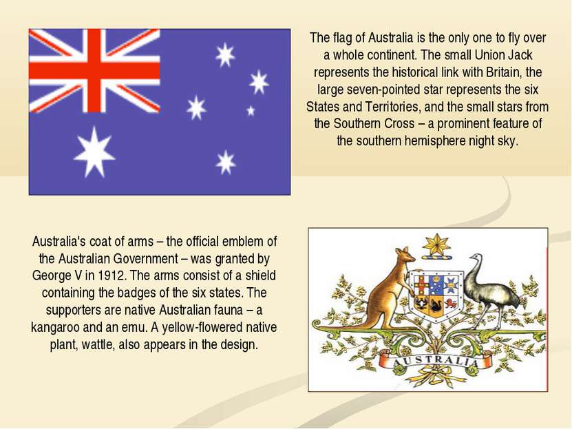 Australia's coat of arms – the official emblem of the Australian Government –...