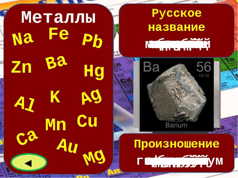 Сайт ФЦИОР http://eor.edu.ru Тренажер «Знаки химических элементов» http://eor...