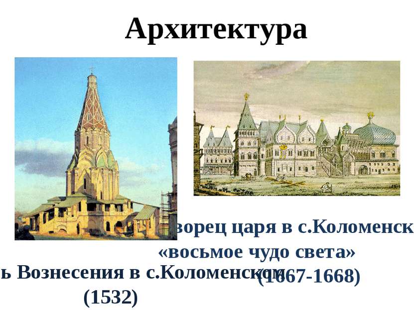 Дворец царя в с.Коломенском - «восьмое чудо света» (1667-1668) Церковь Вознес...