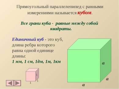 Прямоугольный параллелепипед с равными измерениями называется кубом. Все гран...