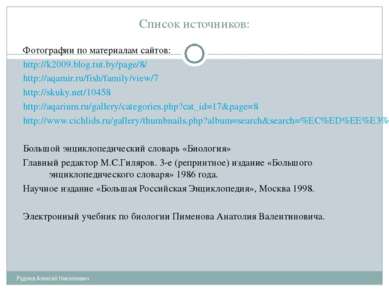 Список источников: Руднев Алексей Николаевич Фотографии по материалам сайтов:...
