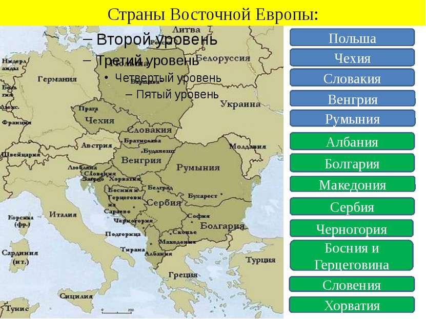 Страны Восточной Европы: Польша Чехия Словакия Венгрия Румыния Албания Болгар...