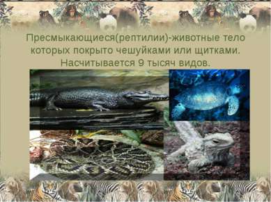 Пресмыкающиеся(рептилии)-животные тело которых покрыто чешуйками или щитками....