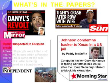 WHAT’S IN THE PAPERS? Bomb suspected in Russian crash At least 39 people were...