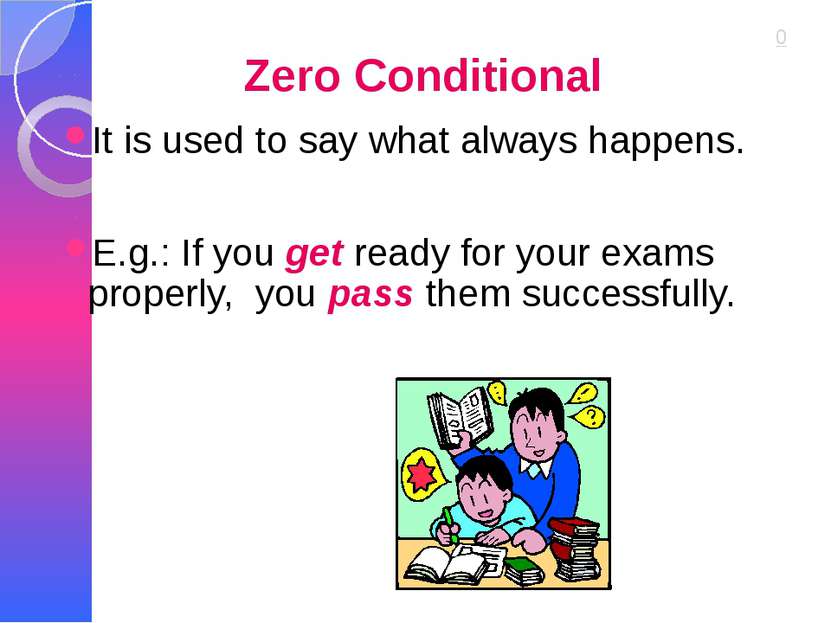 Zero Conditional It is used to say what always happens. E.g.: If you get read...