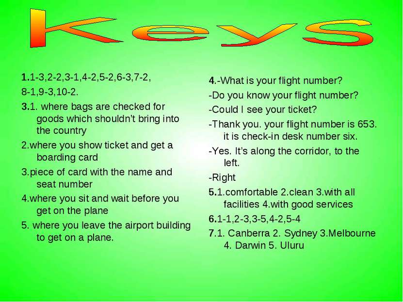 1.1-3,2-2,3-1,4-2,5-2,6-3,7-2, 8-1,9-3,10-2. 3.1. where bags are checked for ...
