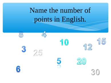 Name the number of points in English.