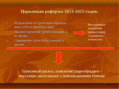 Церковная реформа 1653-1655 годов. Исправление по греческим образцам икон и б...