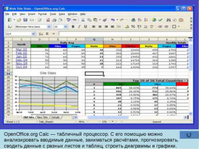 OpenOffice.org Calc — табличный процессор. С его помощью можно анализировать ...