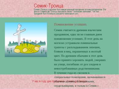 Березовые ветки В центре праздника у русских была береза, они верили, что это...