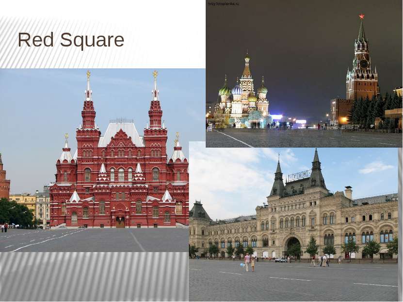 Red Square Russian name: Красная площадь. Saint Basil's Cathedral, the Moscow...