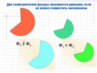 Две геометрические фигуры называются равными, если их можно совместить наложе...