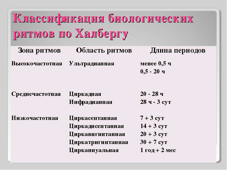 В тексте описана классификация биологических ритмов на основе текста заполни схему отражающую